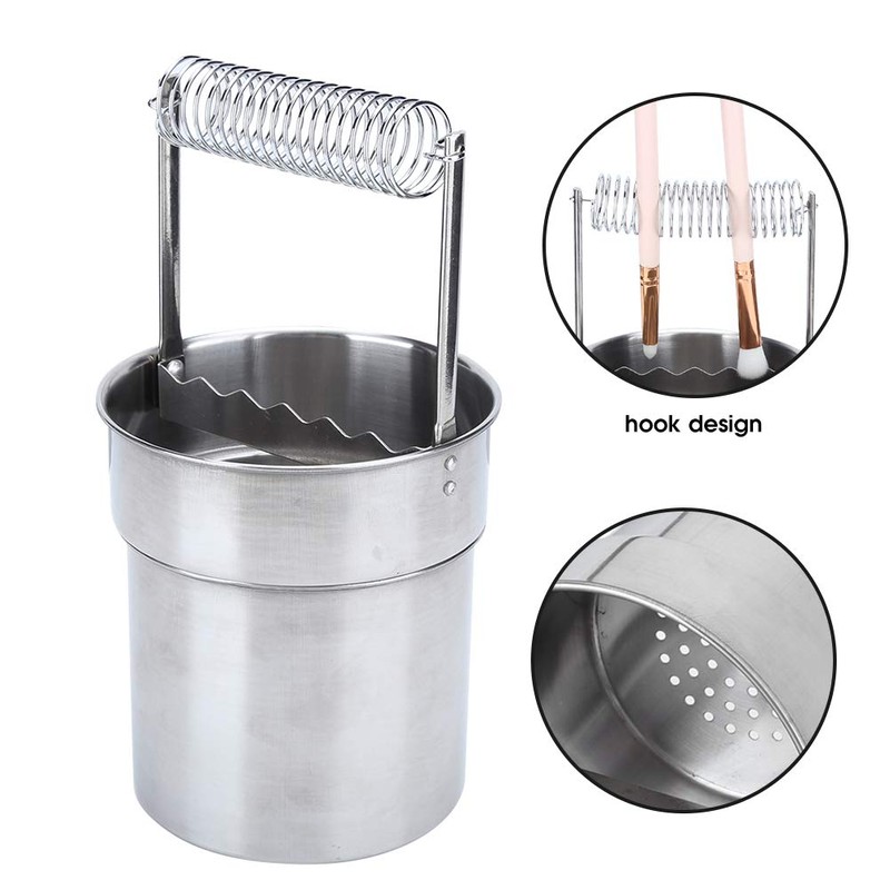 Artist Brush Washer Bucket Double Layer Filtration Basin Portable Stainless