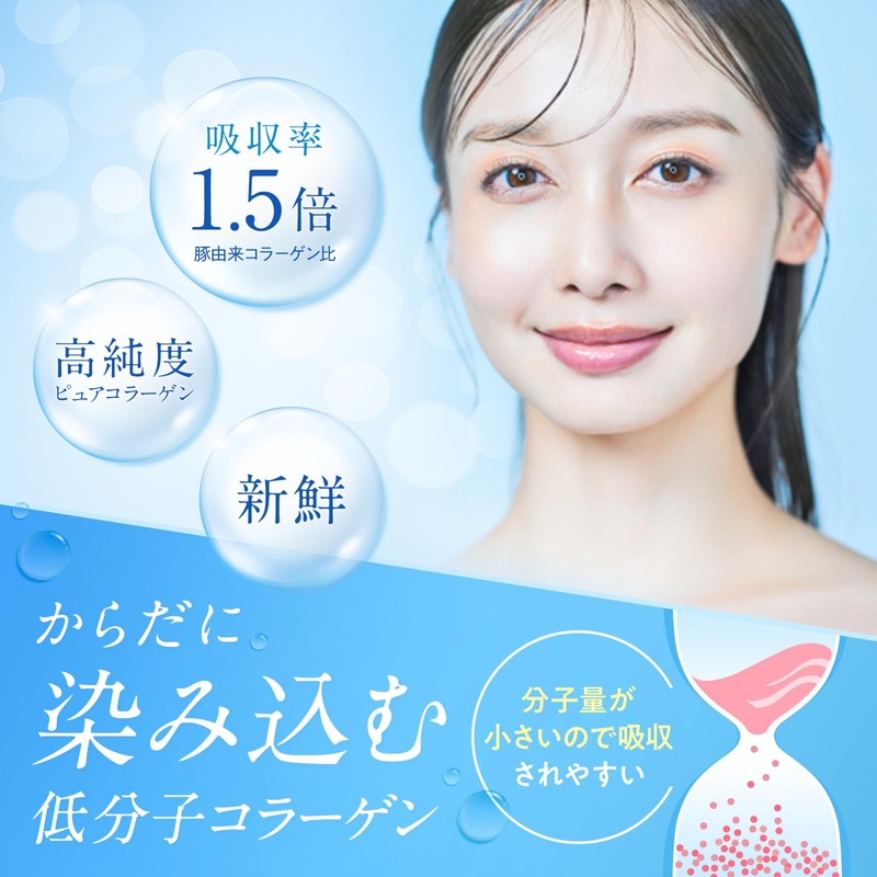 コラーゲン サプリ コラーゲンドリンク Fleur de printemps 髪のために飲む低分子マリンコラーゲン 20,000mg タンパク質89% スティック分包1g×20包