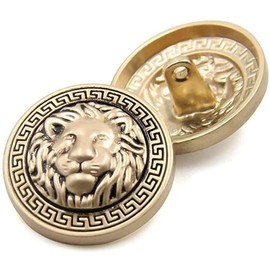 Pack of 10 Metal Button Set Lion Head Embossed Sewing Button Suit Shirt DIY Buttons 23mm