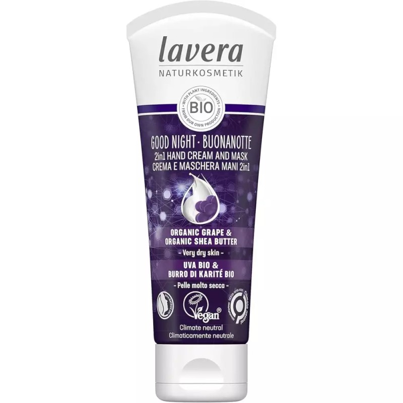 lavera 라베라 굿 나잇 2in1 핸드크림 앤 마스크 2.5oz Lavera