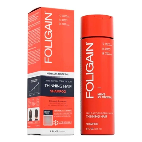Foligain Shampoo Triple Acción Para Hombres Con 2% Trioxidil