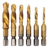 Gasea 6PCS HSS Countersink Tap Drill Bit Set, Hex Shank