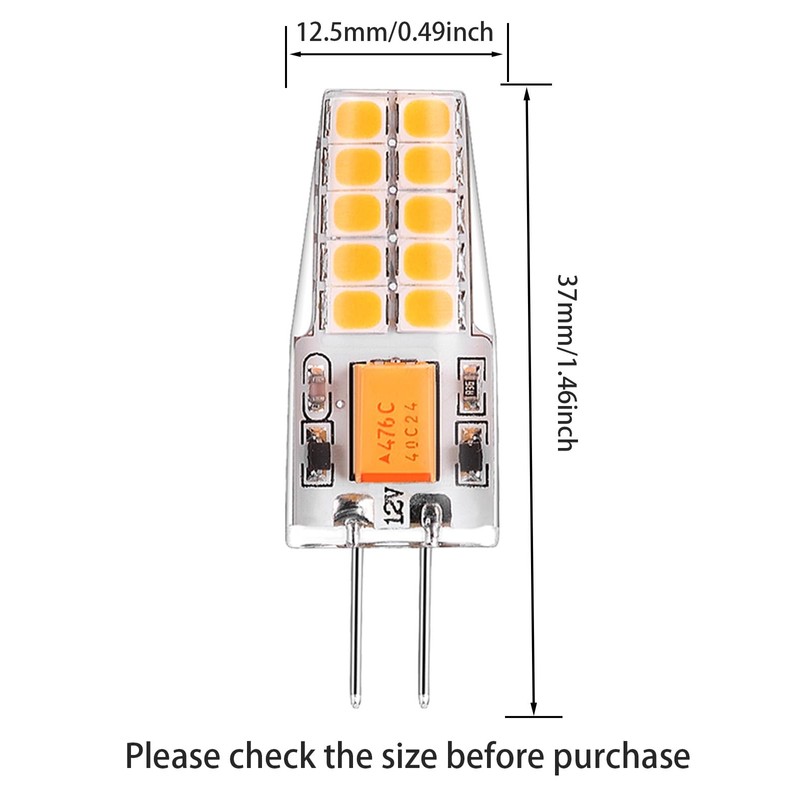 Joutameili 10 Pack G4 LED Bulb 12V AC DC 2.5W