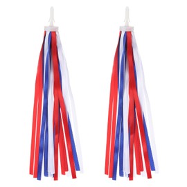 PATIKIL Bike Streamers, Colorful Scooter Handlebar Tassels Grips Ribbon Accessories Decorations for Girls Bicycle Tricycle Handles, White Red Blue