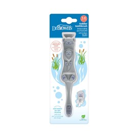 Dr. Brown's Otter - cepillo para polvo de dientes para niños pequeños, cerdas suaves con ventosa para almacenamiento, sin BPA, edades de 1 a 4 años, paquete de 1
