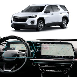 LANTU 4PCS Car Screen Protector for 2024 2025 Chevy Traverse RS/Z71/LT/LS & 2024 2025 Blazer EV Accessories 17.7In Navigation+11In Dashboard Nano Touchscreen Protector Film HD Clear Bubble Free