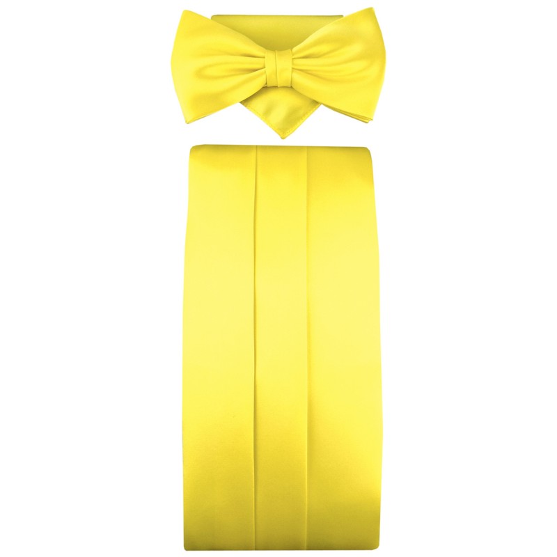 TigerTie Cummerbund Pocket Square Bow Tie in Various Colours -