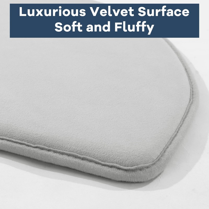 HOMBYS Thicker Memory Foam Half Circle Bath Mat Rug, Super