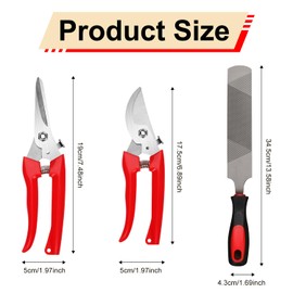 PEUTIER 3pcs Goat Hoof Trimmers and File, Nail Clippers for Goats Hoof Nippers Curved/Straight Head Sheep Hoof Trimming Shears Hoof Rasp Horseshoe File for Goat Sheep Lamb Pig Animal Hooves (Red)