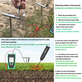 ZALASUNG Professional Underground Cable Tester Locator Wire Tracker Detector Cable Tracker Cable Break Detector Robotic Lawnmower Test Short Circuit Breaker of Wall and Underground Cables