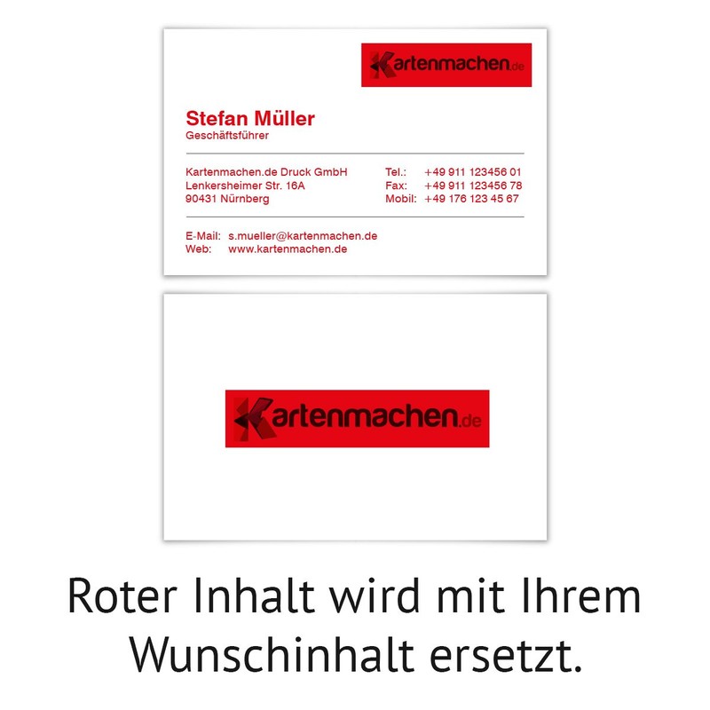 100 x Business Cards Individual Business Cards 300 g/m² 85