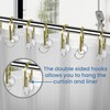 Shower Curtain Hooks Rings，Double Sided Shower Curtain Hooks Rust Proof，12