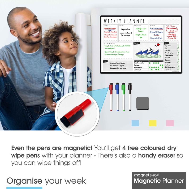 TMS Magnetic Weekly Planner/You Got This A3 | Dry Wipe