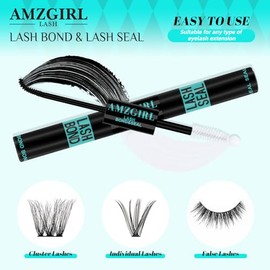 AMZGIRL LASH Lash Bond y Seal, Pegamento de Pestañas para Extensiones de Pestañas, Pestañas Clusters Lash Bond y Seal Impermeable 10Ml,2 En 1 Pestañas Bond y Seal Larga Duración, Bond y Seal Extension