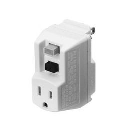 Woods 14650006-6 Shockshield White GFCI Plug with Surge Protection, Prefect for Power Tools, Portable Compact Size, Prevents Unmonitored Equipment Startup, Ideal for Indoor Use, 120V/15A