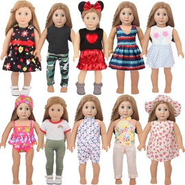 MSYO Wholesale 18 Inch Fashion Realistic Polyester Boy Girl Dolls 10piece/set Clothing Set Model Cartoon Toy Replaceable ClothesColor: MSYO-CL-1