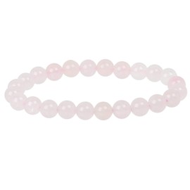 Eledoro Genuine Gemstone Beads, Chakra Bracelet, PowerBead, Stretch Bead Bracelet, 8 mm, 17 centimeters, Gemstone, rose quartz