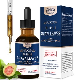 ORGANIHERBENCE Guava Leaf Extract Drops, 5-in-1 Guava Leaves Blend for Healthy Metabolism Support, Energy Balance & Immunity. High Absorption Herbal Supplement w/Bitter Melon Ceylon Cinnamon.2oz
