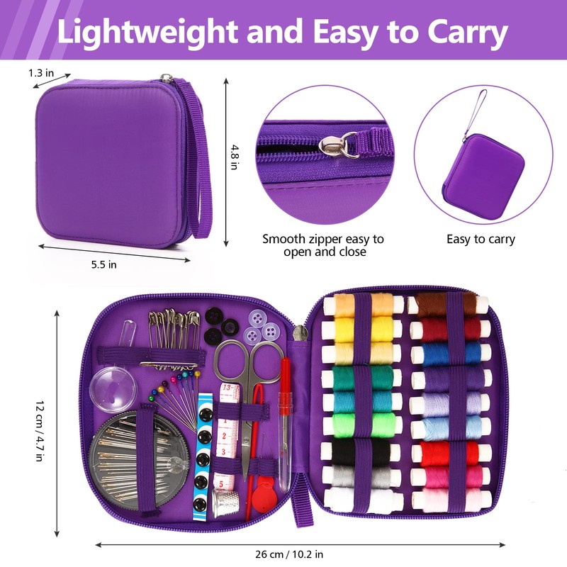 Sewing Kit, AUERVO Mini Sewing Kits 86PCS Thread and Needles