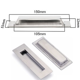 Gfamous Stainless Steel Shell Handle Sliding Door Handle Rectangular 2 Sliding Door Handles Recessed Handle Shell Concealed Inlet Handle Furniture Handles Drawer Handles for Sliding Doors Interior