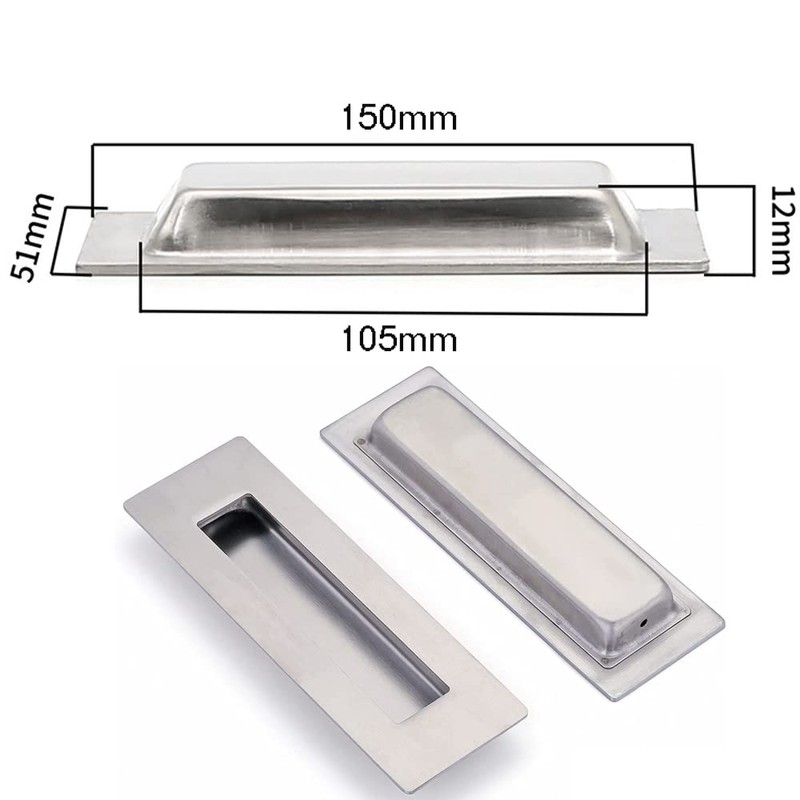 Gfamous Stainless Steel Shell Handle Sliding Door Handle Rectangular 2