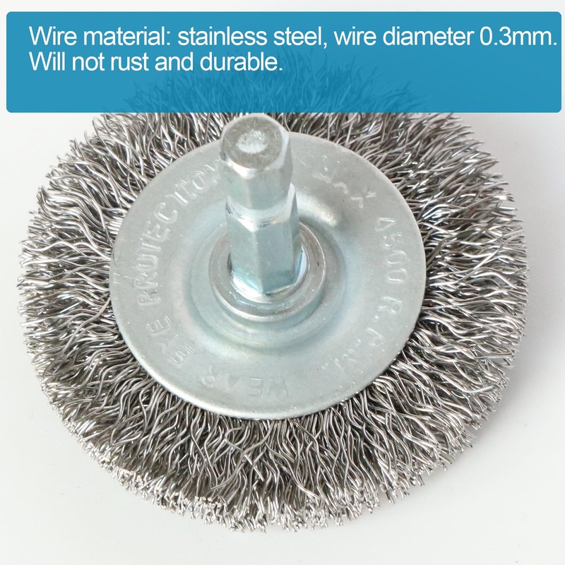 Hiqalty 10pcs 2" Stainless Steel Wire Wheel Brushes Kit for