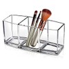 eKsdf Cosmetic Organiser Transparent Acrylic Cosmetic Brush with 3 Compartments