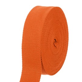 HARFINGTON Cotton Webbing 1.5 Inch 11 Yard Polyester Cotton Weave Webbing Strap Twill Tape Ribbon for Arts and Crafts Webbing Tote Bag Handles Cloth Belt Making Outdoor Supplies, Orange