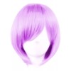 Lymalimoon Peluca Morado Claro Lila Corta Cabello Liso Y Fleco