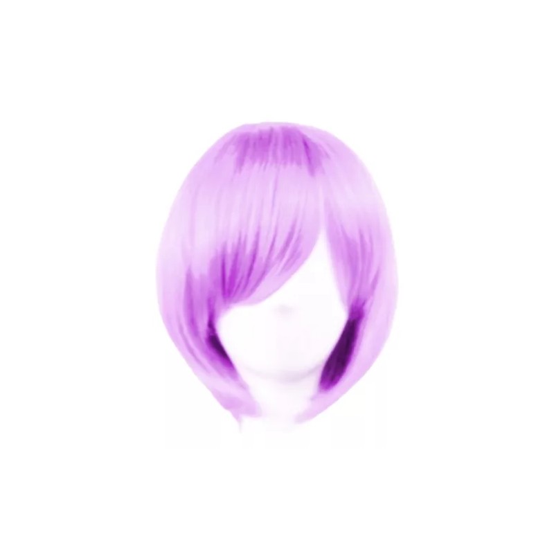 Lymalimoon Peluca Morado Claro Lila Corta Cabello Liso Y Fleco