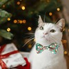 2 Pack Christmas Cat Bow Tie Collars with Bell –