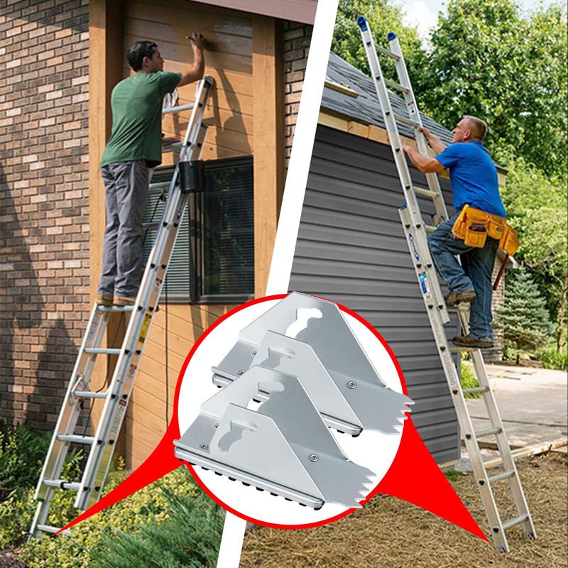 Aluminum Anti-Skid Shoe Kit for Extension Ladders,Rubber Padded Feet,Extension Ladder