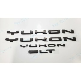GMC 4PCS GMC 2021-2023 Yukon Yukon XL Doors Rear Matte Black YUKON SLT Emblem Letter