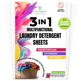 Eco Turtle Laundry Detergent Sheets - 3in1 and Regular Bundle Pack of 1 - Eco-Friendly, Zero Waste, Plastic-Free Laundry Washing Machines Soap Sheets, Concentrated Liquidless Laundry Soap - 100 Loads