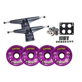TGM Skateboards Longboard Trucks/Wheels/Bearings Black 6.0 + Bigfoot 76MM Cruisers Purple