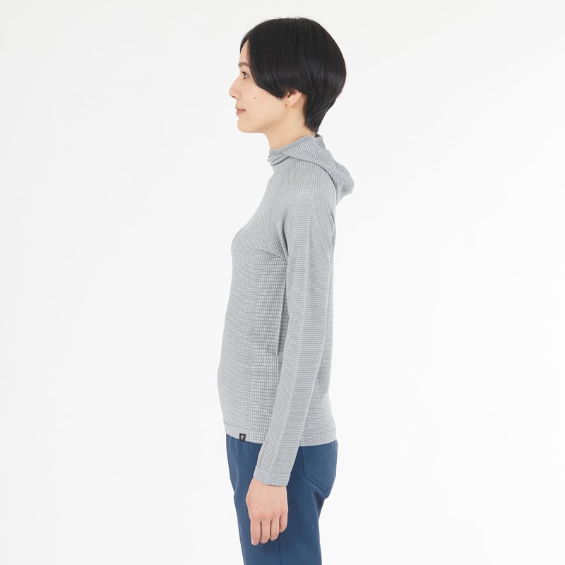 Millet MIV01914 Thermal Knit Women's Waffle Wool Hoodie, NEW LOGO