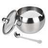 ASIKA Sugar Bowl, Stainless Steel Sugar Pot with Clear Lid