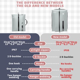 ONTYZZ Two Pack Grey Travel Vacuum Compression Bags Reusable Compression Bag with IPX8 Waterproof Zipper Space Saver Vacuum Bags for Suitcase,Large（NO PUMP!）