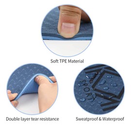 KK Yoga Knee Pad Non Slip 6mm TPE Eco-Friendly Cushion For Hands, Wrists, Elbows and Knee. (Blue)