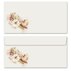Envelopes Autumn Garden Flowers & Petals, Seasons - Autumn 50 envelopes (windowless) DIN Long (220x110 mm)