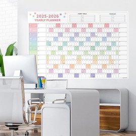 Ospelelf Wall Calendar 2025-2026 Large 32'' x 48'' Dry Erase Calendar for Wall, 12 Month Laminated Calendar for Classroom, Family, Use July 2025 - June 2026 (Multicolor)