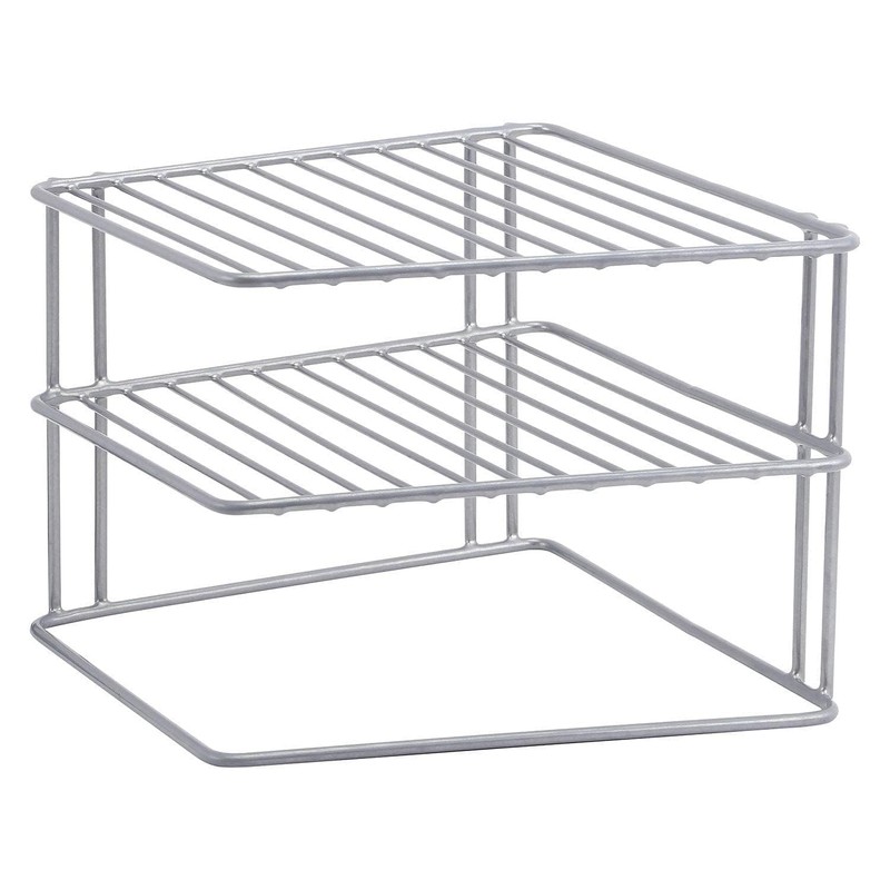 SmashingDealsDirect® 3 Tier Grey Corner Kitchen Plate Rack Tidy Cupboard