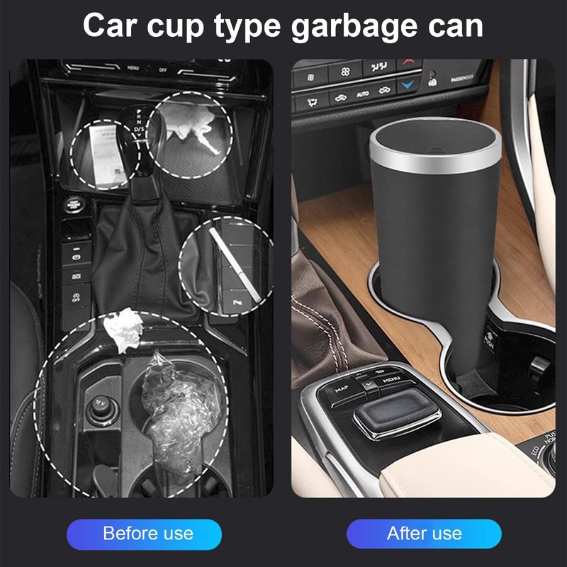 Trash Can for Car - 800ml Cup Holder Trash Bin
