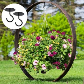 MaoXinTek Ceiling Hook for Hanging Plants, Wall Mount, Screw Mount Top Wall Hook, Screw Hook for Hanging Bird Feeders, Lanterns, Wind Chimes, Planters (Black)