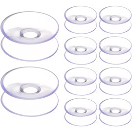 TEHAUX Double Sided Suction Cups, 10pcs Clear Silicone Bumpers Heavy Duty Desk Glass Suction Cups 30mm Double Sided Sucker Pads Bathroom Suction Cup Hooks Small Suction Cups