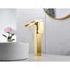Bathroom Vessel Faucet Gold Waterfall Open Spout Basin Faucet Led