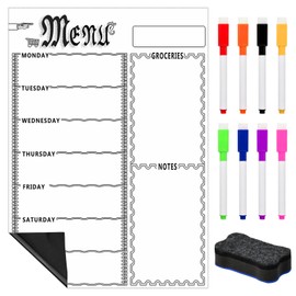 VGECEE Whiteboard Magnetisch Wochenplaner Abwischbar Monatsplaner Selbstklebend Wochenplaner Magnettafel Whiteboard Kalender Monat Woche Terminplaner Wiederverwendbar + 8 Whiteboard-Marker& Schwamm