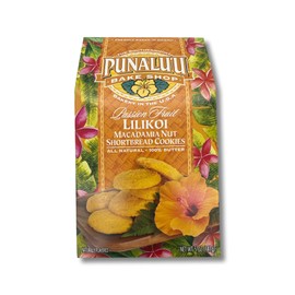 Punalu'u Bake Shop's All Natural Gourmet Lilikoi Flavored Macadamia Nut Shortbread Cookies, Freshly Baked in Hawaii, 100% Butter, 6 Ounce Package