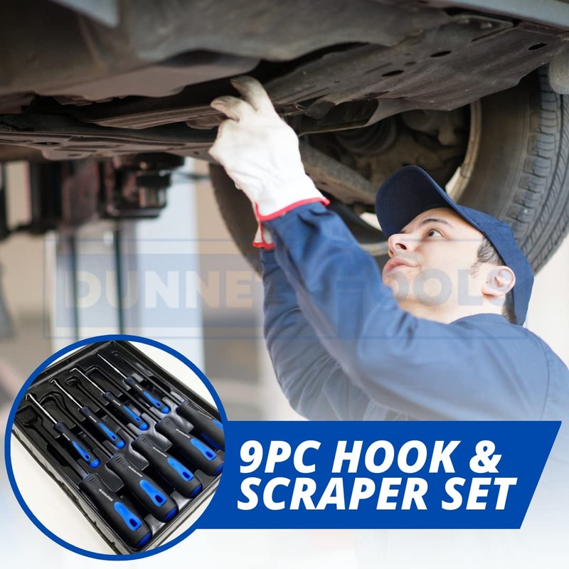 Dunnet Tools 9 Piece Pick and Hook Set Gasket Scraper