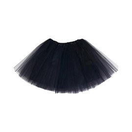 UUYYEO Women's Tulle Skirt Vintage Tutu Skirts Adult Ballet Bubble Skirt Party Dance Skirt Retro 80s Party Costume for Women Girls Black, 40cm